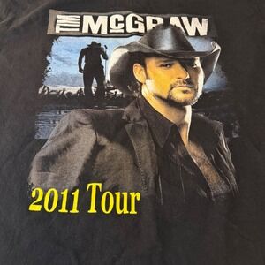 Tim McGraw 2011 Tour Shirt Mens Large Black Luke Bryan Band Perry Concert Tee